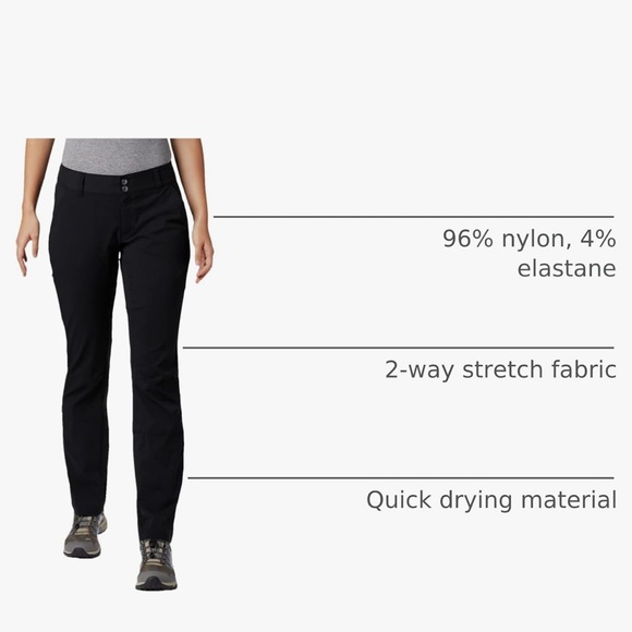 Columbia Pants - COLUMBIA Women's Saturday Trail Stretch Pant Black With Pockets Size 6